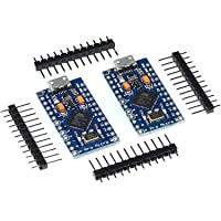 Los mejores  - Pro MICRO Módulo con ATMEGA32U4- Arduino Leonardo tarjeta similar a- 5 V- 16 MHz- 33-5 mm x 18-2 mm x 4-2 mm- azul- 2